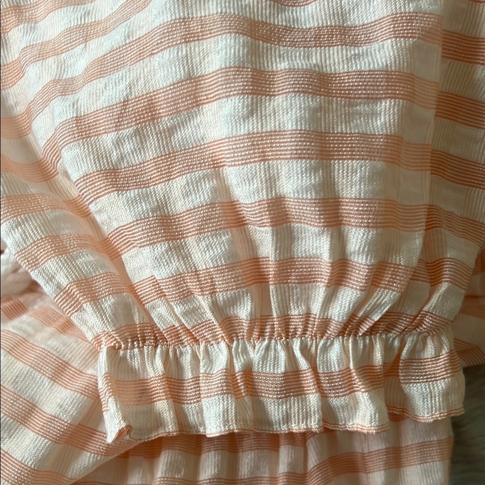 Moon River Peach Striped Midi Dress - Picture 8 of 11